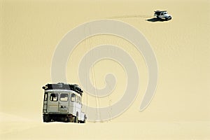Safari Vehicles In Desert