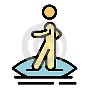 Safe beach surf icon vector flat