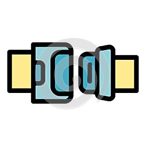 Safe belt lock icon vector flat