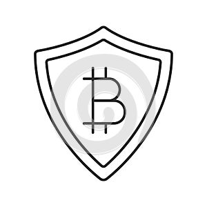 Safe bitcoin payments linear icon