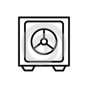 Safe Box Icon linear vector graphics sign