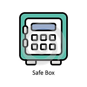Safe Box vector Filled outline icon style illustration. EPS 10 File
