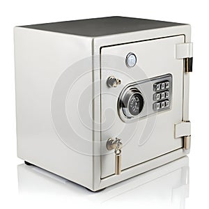 Safe box on white background