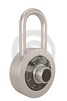 Safe Code Lock Padlock isolated on white background. 3D illustration