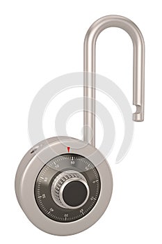 Safe Code Lock Padlock isolated on white background. 3D illustration