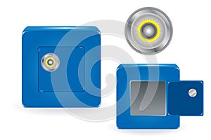 Safe with Combination Lock. Vector