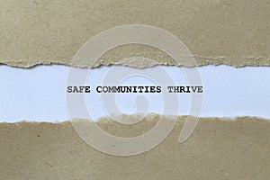 safe communities thrive on white paper