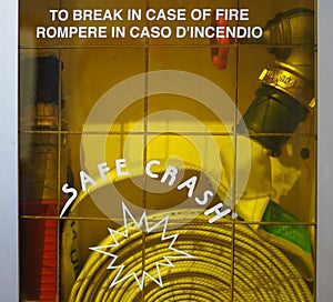 Safe crash fire hose cabinet photo