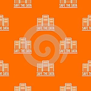 Safe the data pattern vector orange
