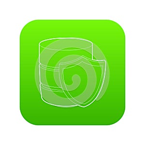 Safe database icon green vector