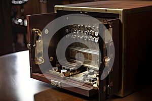 safe deposit box with a combination lock, in which valuable family documents and heirlooms are stored
