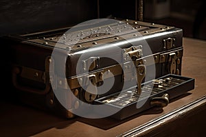 safe deposit box with a combination lock, in which valuable family documents and heirlooms are stored