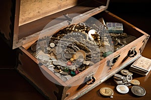 safe deposit box full of heirlooms from a grandmother's life