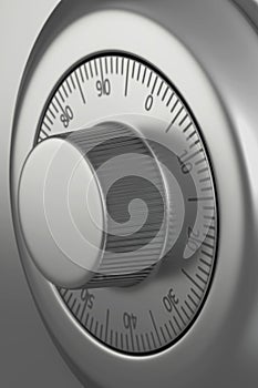 Safe dial lock close-up