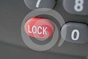 Safe dial lock close up background