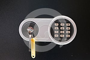 Safe dial lock close up background