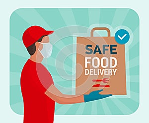 Safe food delivery at home during coronavirus covid-19 epidemic