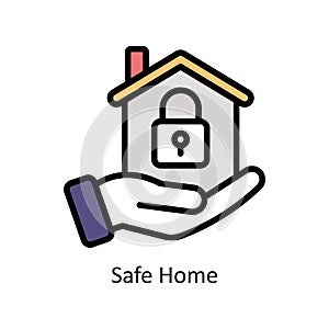 Safe home vector Filled outline icon style illustration. EPS 10 File