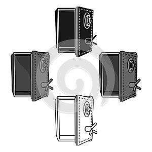 Safe icon in cartoon,black style isolated on white background. Crime symbol stock vector illustration.