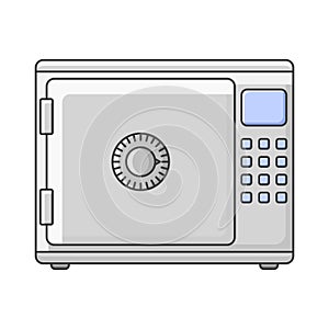 Safe icon for storage of securities and documents. Vector illustration on white background.