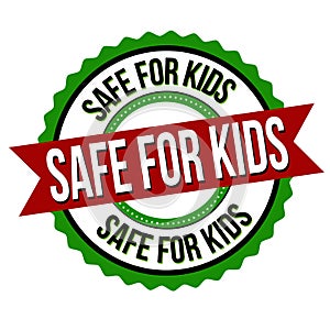 Safe for kids label or sticker photo