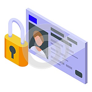 Safe license document icon isometric vector. Paper approve