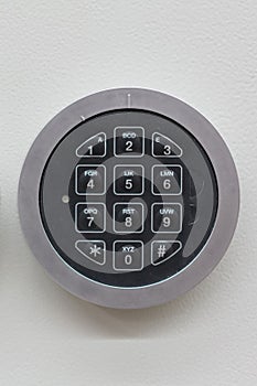 Safe lock code Password Pad number Protection Safety box bank. safe code lock. vertical photo