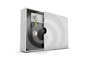 Safe lock code safety box bank, 3d Illustration