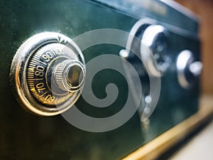 Safe lock code on safety box bank