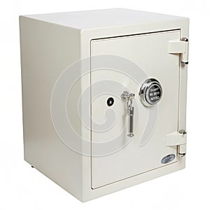 Safe with lock isolated on white background