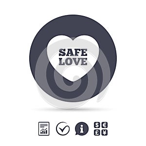Safe love sign icon. Safe sex symbol.