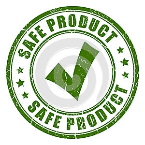 Safe product rubber stamp