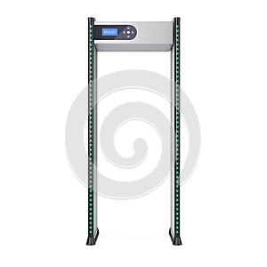 Safe Security Walkthrough Gates With Metal Detectors. 3d Rendering