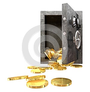 Safe Spilling Coins Front,
