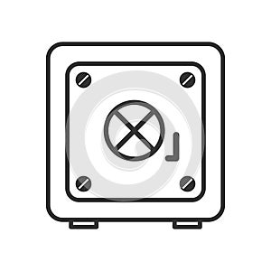 Safe Strongbox Outline Flat Icon on White