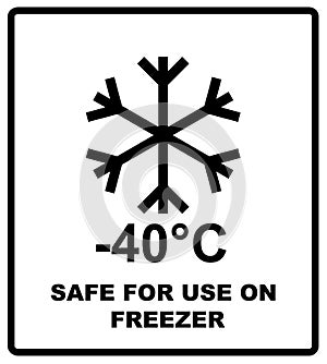 Safe for use on freezer icon , safe for use on freezer symbol. Storage in Refrigerator and Freezer packaging symbol.