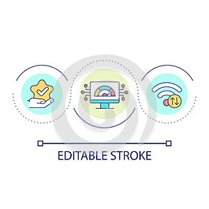 Safe wireless connection loop concept icon