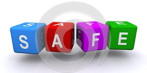 Safe word block on white