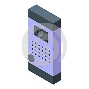 Safeguard door bell icon isometric vector. Melody sound