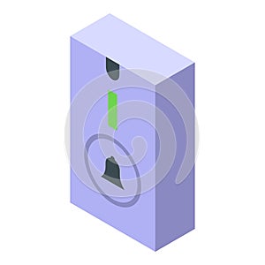 Safeguard door bell icon isometric vector. Push press