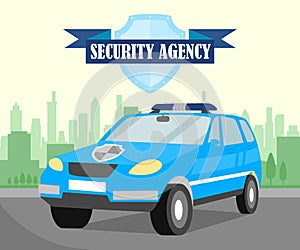 Safeguarding Company Car Flat Banner Template