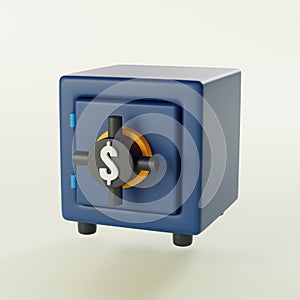 Safeguarding Your Valuables of a Safe Bank Box Icon. 3D Render