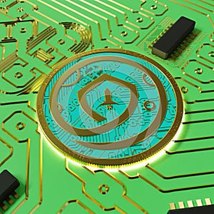 SafeMoon Token on Circuit Board