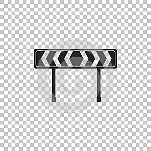 Safety barricade symbol icon isolated on transparent background. Traffic sign road. Road block sign