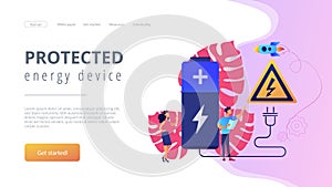 Safety battery concept landing page.