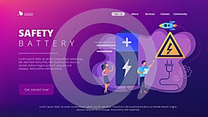 Safety battery concept landing page.