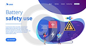 Safety battery concept landing page.