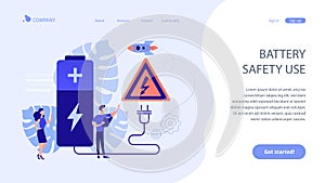 Safety battery concept landing page.