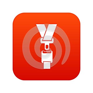 Safety belt icon digital red