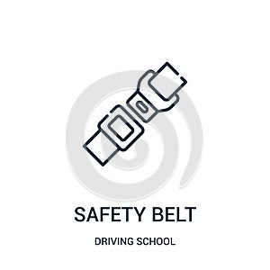 safety belt icon vector from driving school collection. Thin line safety belt outline icon vector illustration photo